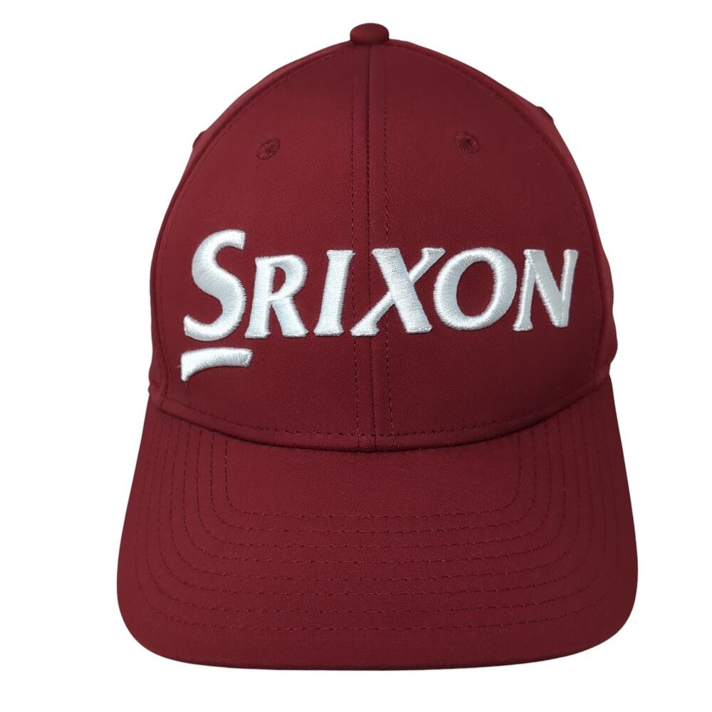 Srixon Slideback Hat Red One Size Adjustable Embroidered Solid 6 Panel